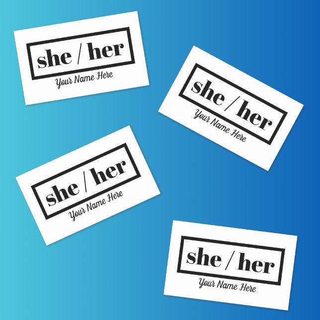 She Her Framed  Rectangular Sticker (Creator Uploaded)