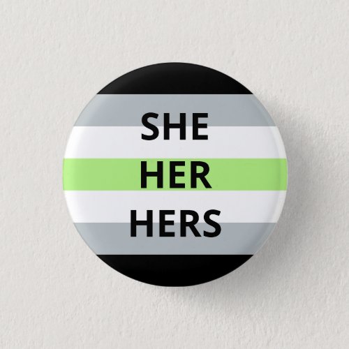 SheHerHers Pronouns Agender Badge Button