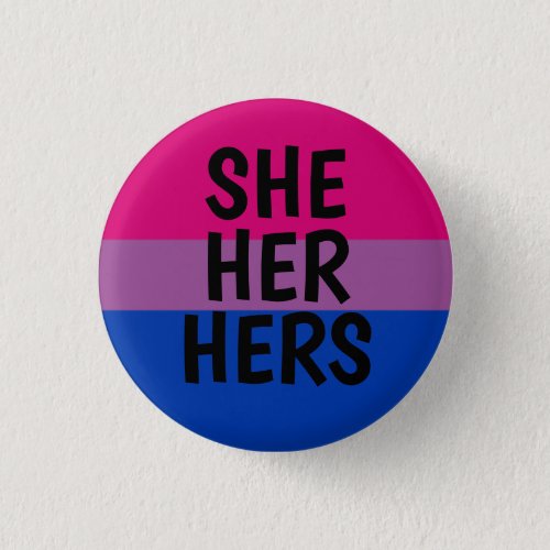 sheherhers pronouns bisexual pride flag button
