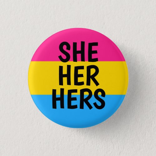 sheherhers pronouns pansexual pride flag button