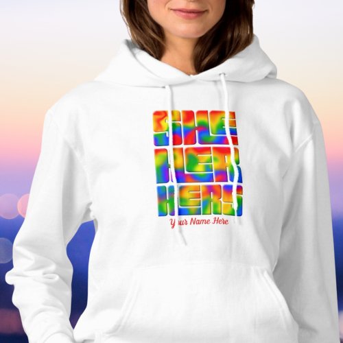 She Her Hers Pronouns Rainbow Tie Dye Hoodie