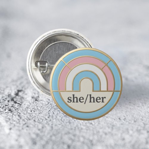 She/Her Minimalist Pronoun LGBTQ Pride Pin