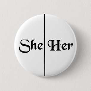 She/Her Pronoun Custom Color v5 Button