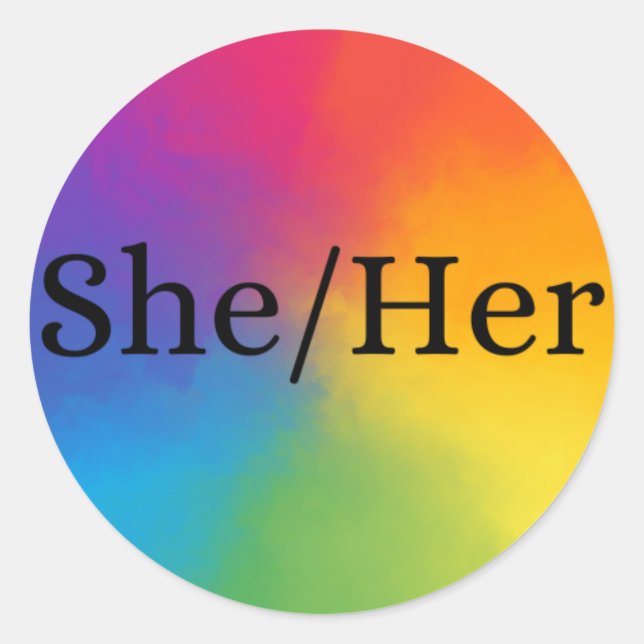 She/Her Pronoun Sticker (Front)