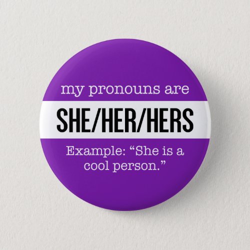 SheHer Pronouns â Gender Creative Flag Button