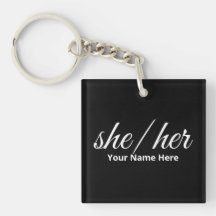 She Her Pronouns in Script Font