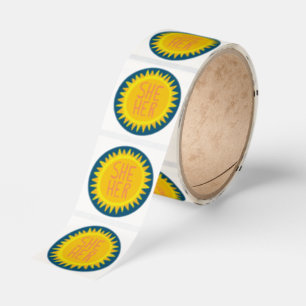 SHE / HER Pronouns Sunshine Pride Handlettered Classic Round Sticker