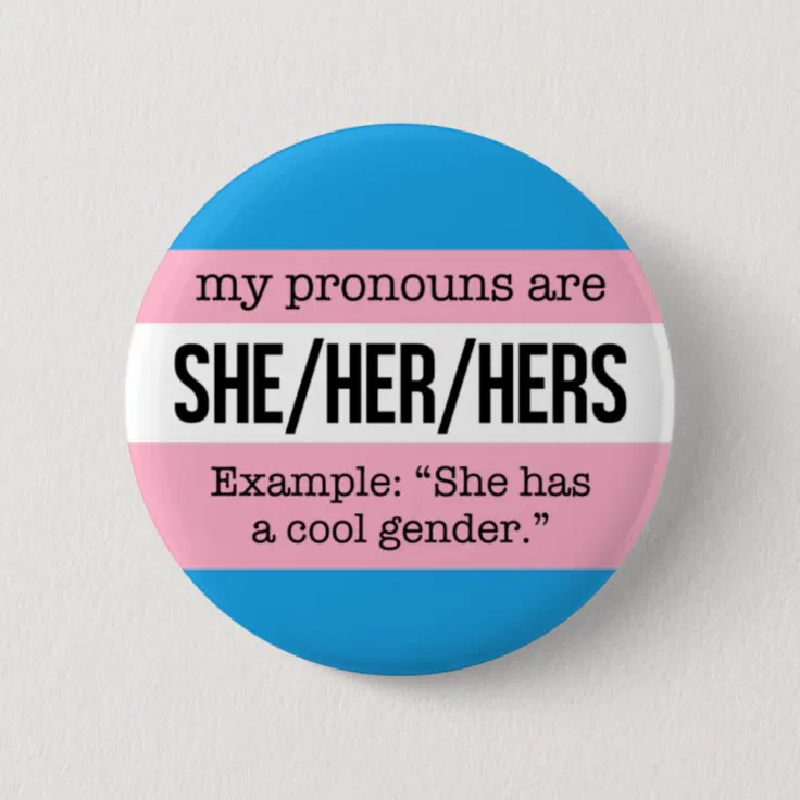 Sheher Pronouns Transgender Flag Pinback Button Zazzle 8214