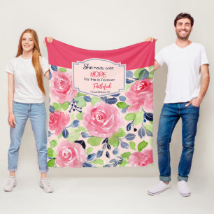 She Holds onto Hope 1 Corinthians 1:9 Bible Verse Fleece Blanket