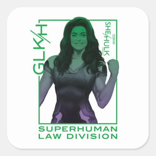 She_Hulk GLKH Superhuman Law Division Square Sticker