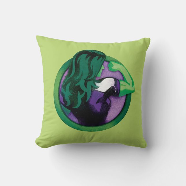 She-Hulk Icon Throw Pillow (Front)