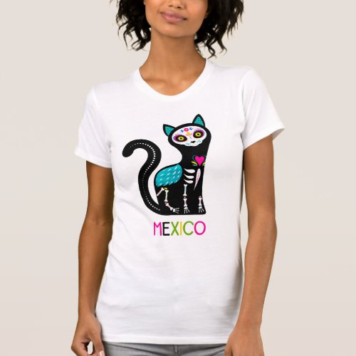 She Hulk Mexico Sugar Skull Cat  T_Shirt