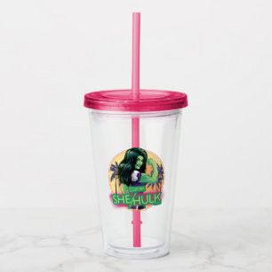She-Hulk Retro Palm Tree Graphic Acrylic Tumbler