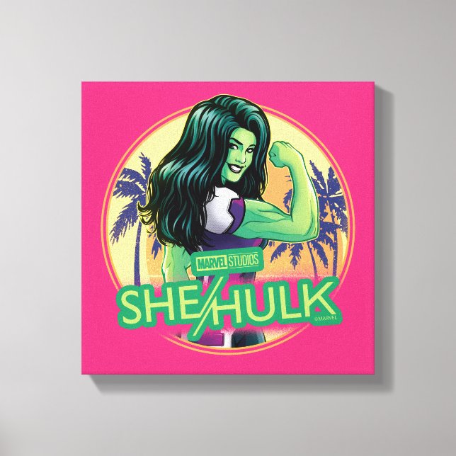She-Hulk Retro Palm Tree Graphic Canvas Print (Front)