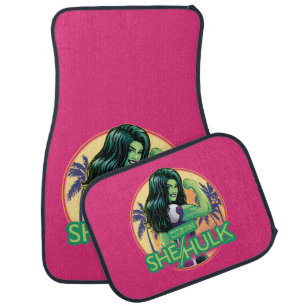 She-Hulk Retro Palm Tree Graphic Car Floor Mat