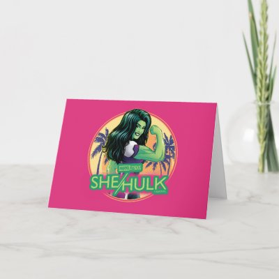 She-Hulk Retro Palm Tree Graphic Card