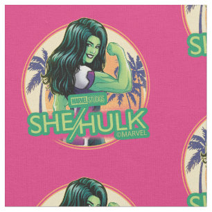 She-Hulk Retro Palm Tree Graphic Fabric