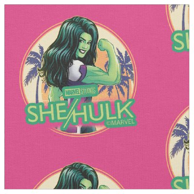 She-Hulk Retro Palm Tree Graphic Fabric