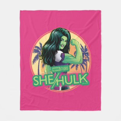 She-Hulk Retro Palm Tree Graphic Fleece Blanket