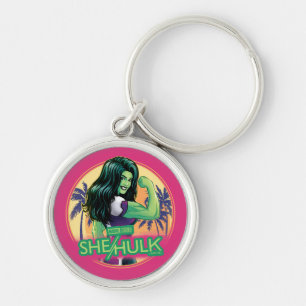 She-Hulk Retro Palm Tree Graphic Keychain