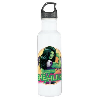 She-Hulk Retro Palm Tree Graphic Stainless Steel Water Bottle