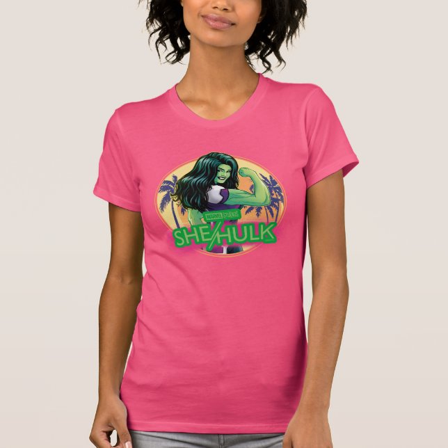 She-Hulk Retro Palm Tree Graphic T-Shirt (Front)