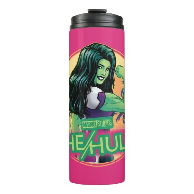 She-Hulk Retro Palm Tree Graphic Thermal Tumbler