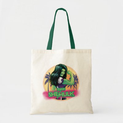 She-Hulk Retro Palm Tree Graphic Tote Bag