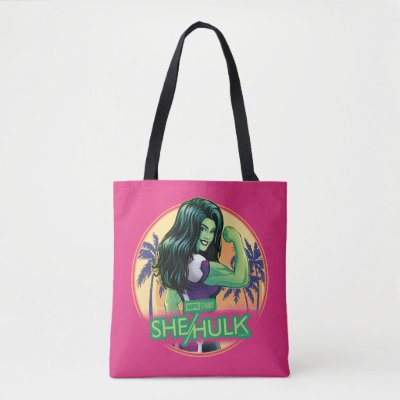 She-Hulk Retro Palm Tree Graphic Tote Bag