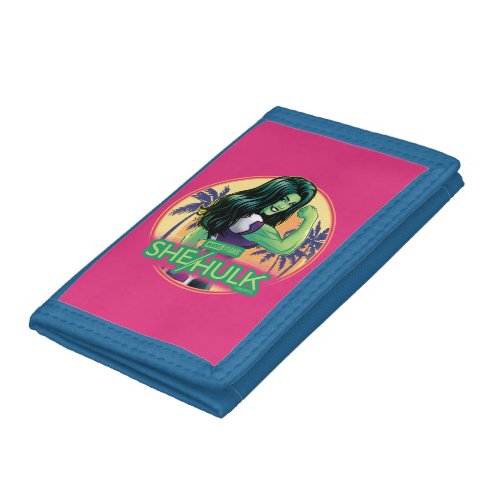 She_Hulk Retro Palm Tree Graphic Trifold Wallet