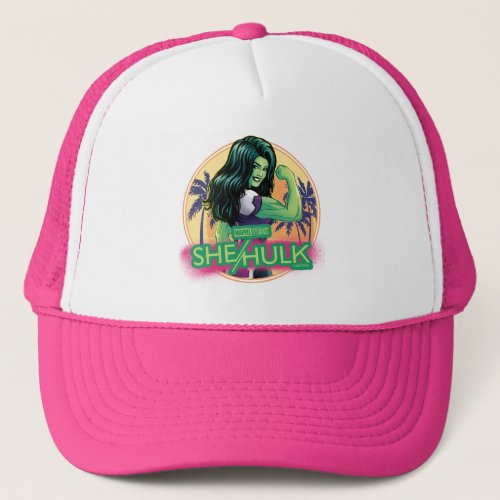 She_Hulk Retro Palm Tree Graphic Trucker Hat