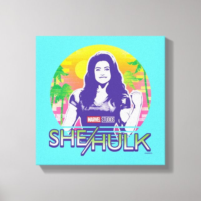 She-Hulk Retrowave Graphic Canvas Print (Front)