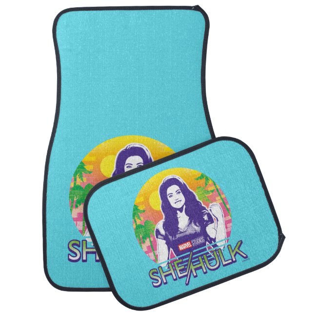 She-Hulk Retrowave Graphic Car Floor Mat (Set)