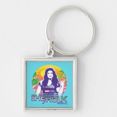 She-Hulk Retrowave Graphic Keychain