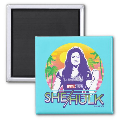 She_Hulk Retrowave Graphic Magnet