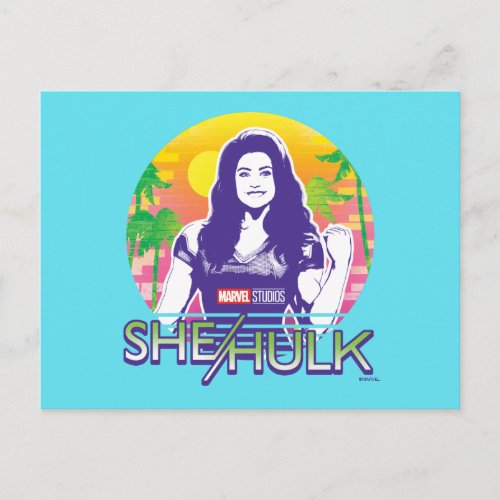 She_Hulk Retrowave Graphic Postcard