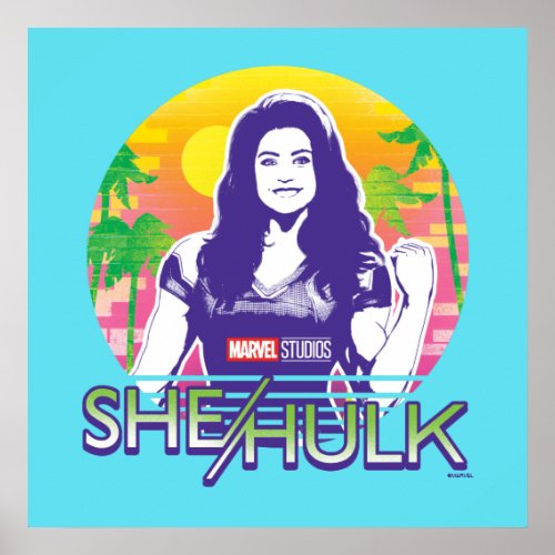 She_Hulk Retrowave Graphic Poster