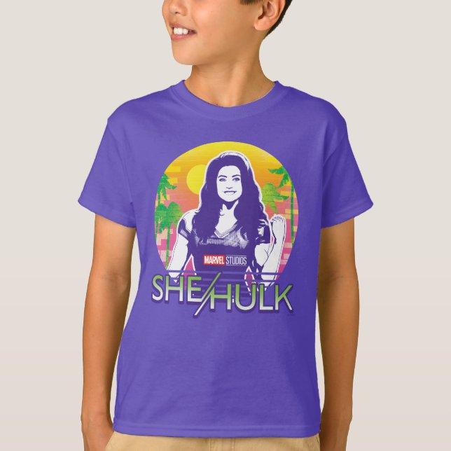 She-Hulk Retrowave Graphic T-Shirt (Front)