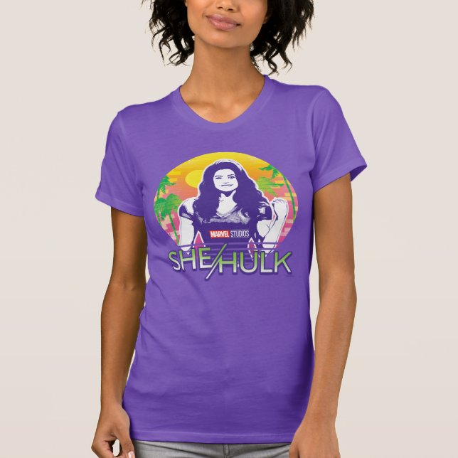 She-Hulk Retrowave Graphic T-Shirt (Front)