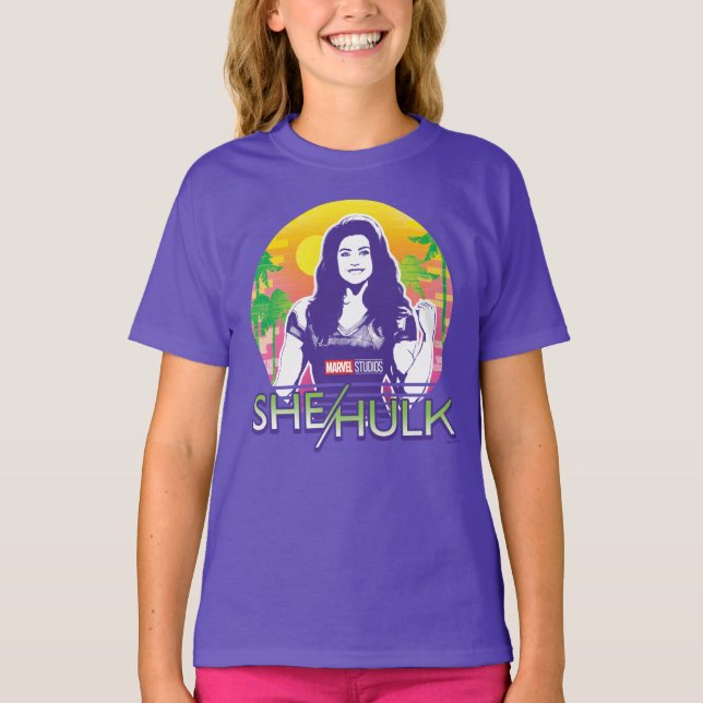 She-Hulk Retrowave Graphic T-Shirt (Front)