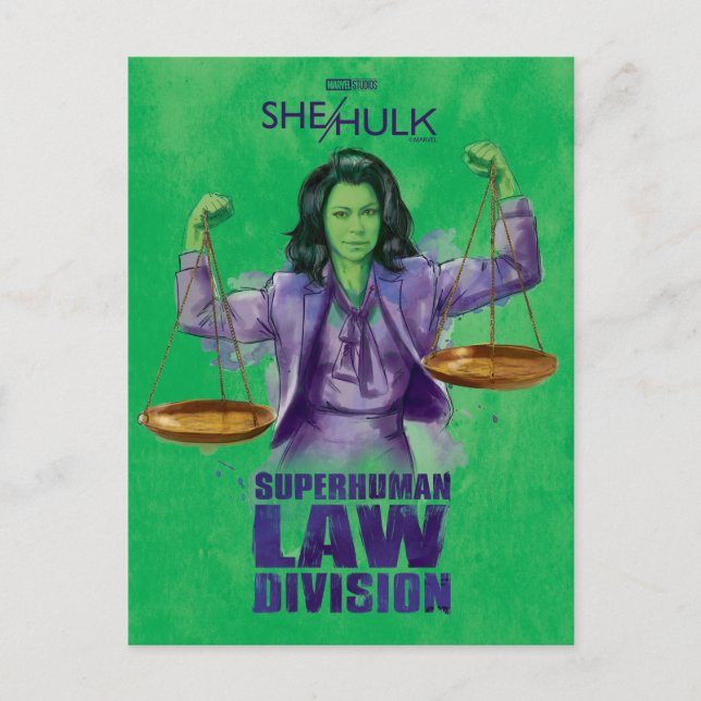 She-Hulk Scales of Justice Superhuman Law Division Postcard (Front)