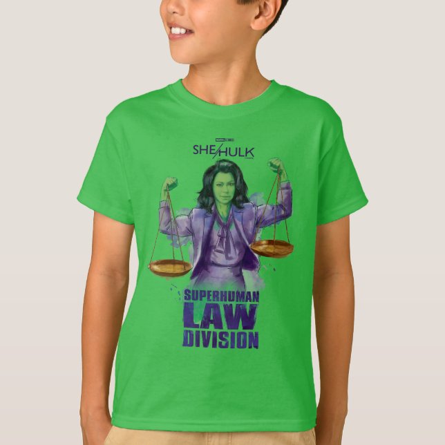 She-Hulk Scales of Justice Superhuman Law Division T-Shirt (Front)