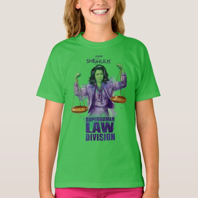 She-Hulk Scales of Justice Superhuman Law Division T-Shirt (Front)