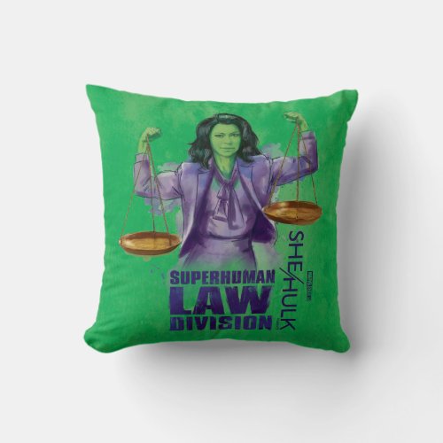 She_Hulk Scales of Justice Superhuman Law Division Throw Pillow