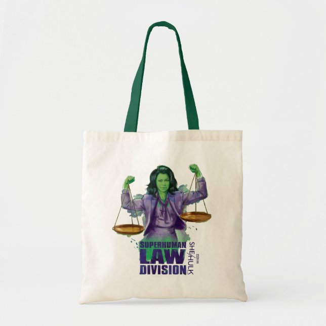 She-Hulk Scales of Justice Superhuman Law Division Tote Bag (Front)
