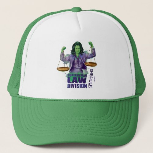 She_Hulk Scales of Justice Superhuman Law Division Trucker Hat
