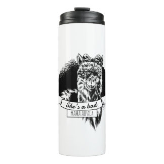 She is a bad alpaca mom thermal tumbler