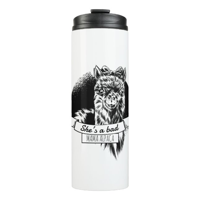 She is a bad alpaca mom thermal tumbler (Front)