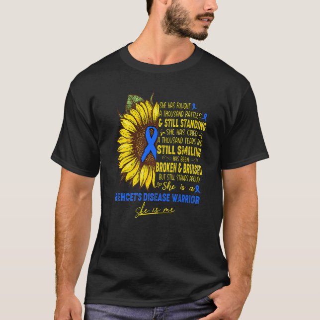 She Is A Behcet's Disease Warrior She Is Me T-Shirt (Front)