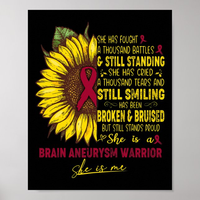 She is a Brain Aneurysm Warrior SHE IS ME  Poster (Front)